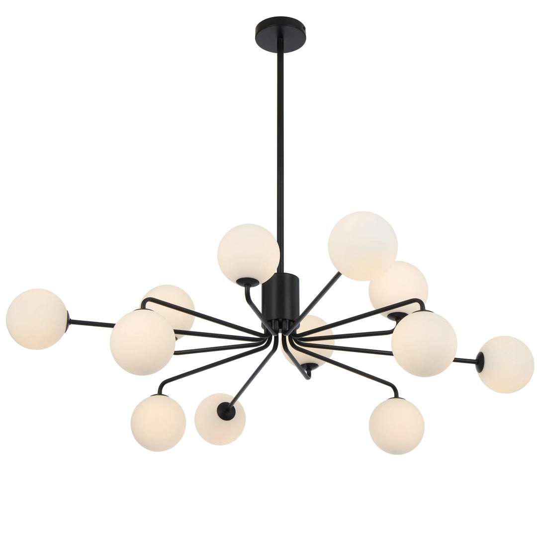 Telbix Felton 12 Light Pendant | Black and Opal Matt