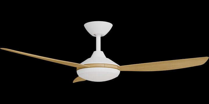 Calibo Condor 48" DC Smart Ceiling Fan with LED Light and Remote Control | White and Bamboo