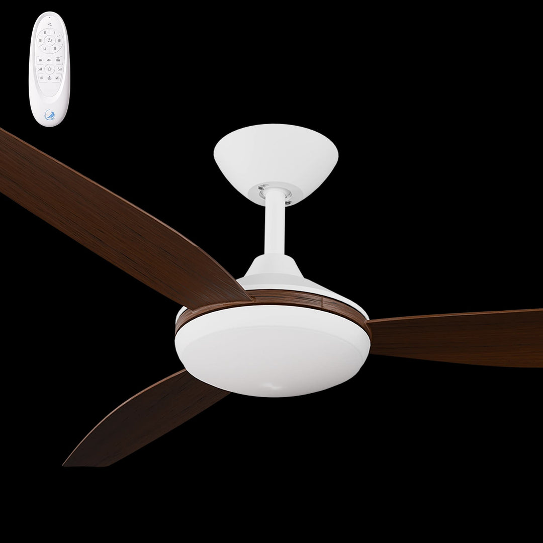 Calibo Condor 56" DC Smart Ceiling Fan with LED Light and Remote Control | White and Koa