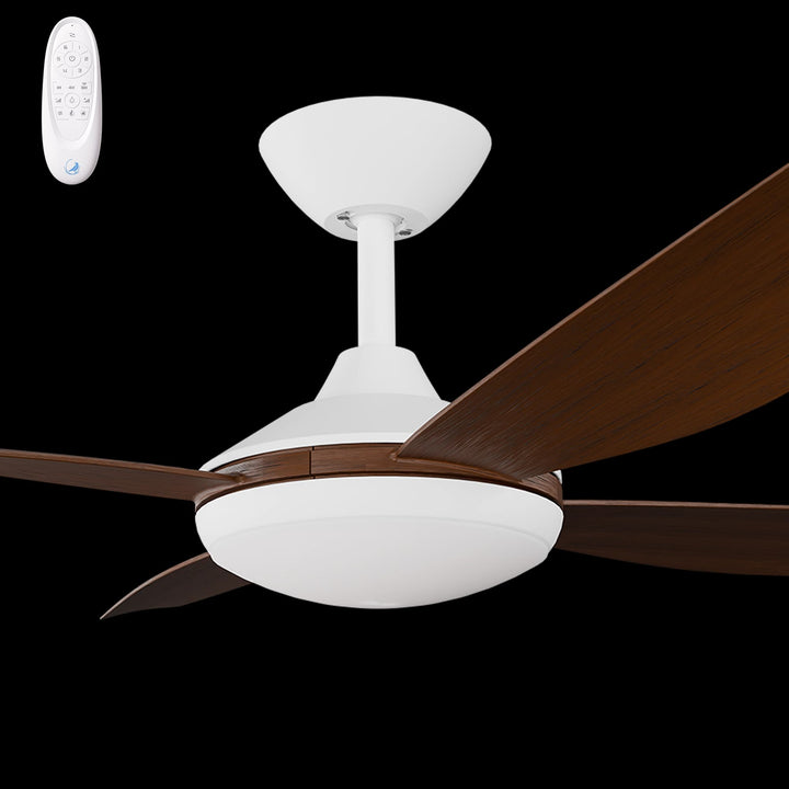 Calibo Vanga 48" DC Smart Ceiling Fan with LED Light and Remote Control | White and Koa