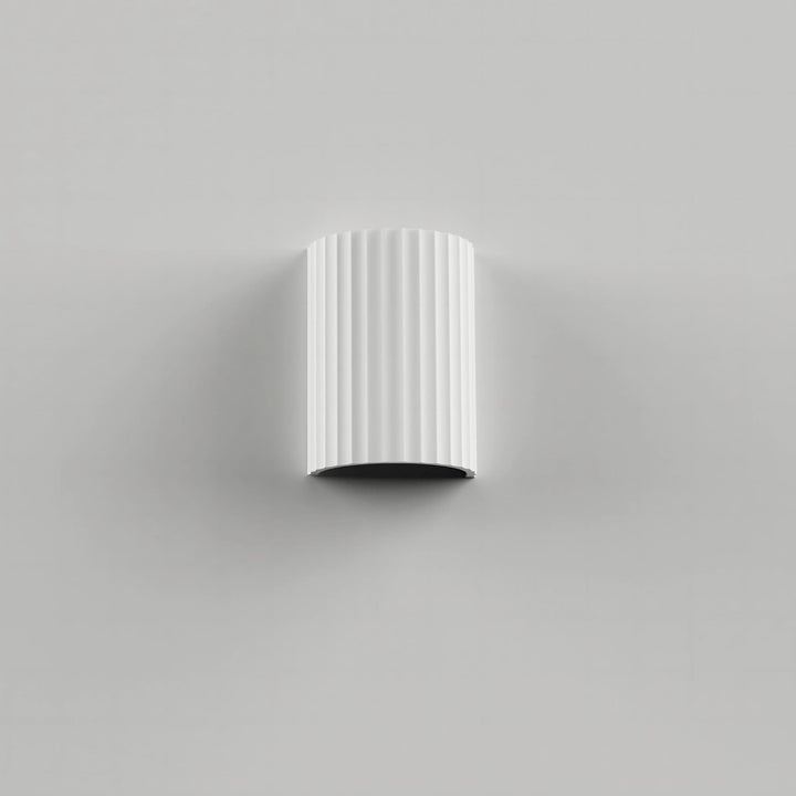 Calibo Munia Sculptural Fluted Up/Down Wall Light with Paintable Gypsum Surface | White