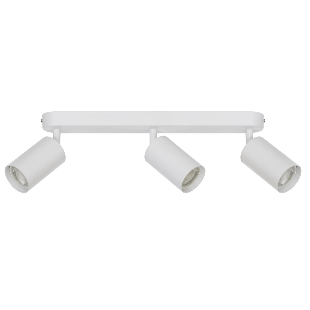Telbix Picard 3 Light Minimalist Bar Spotlight with Rotatable Heads | White