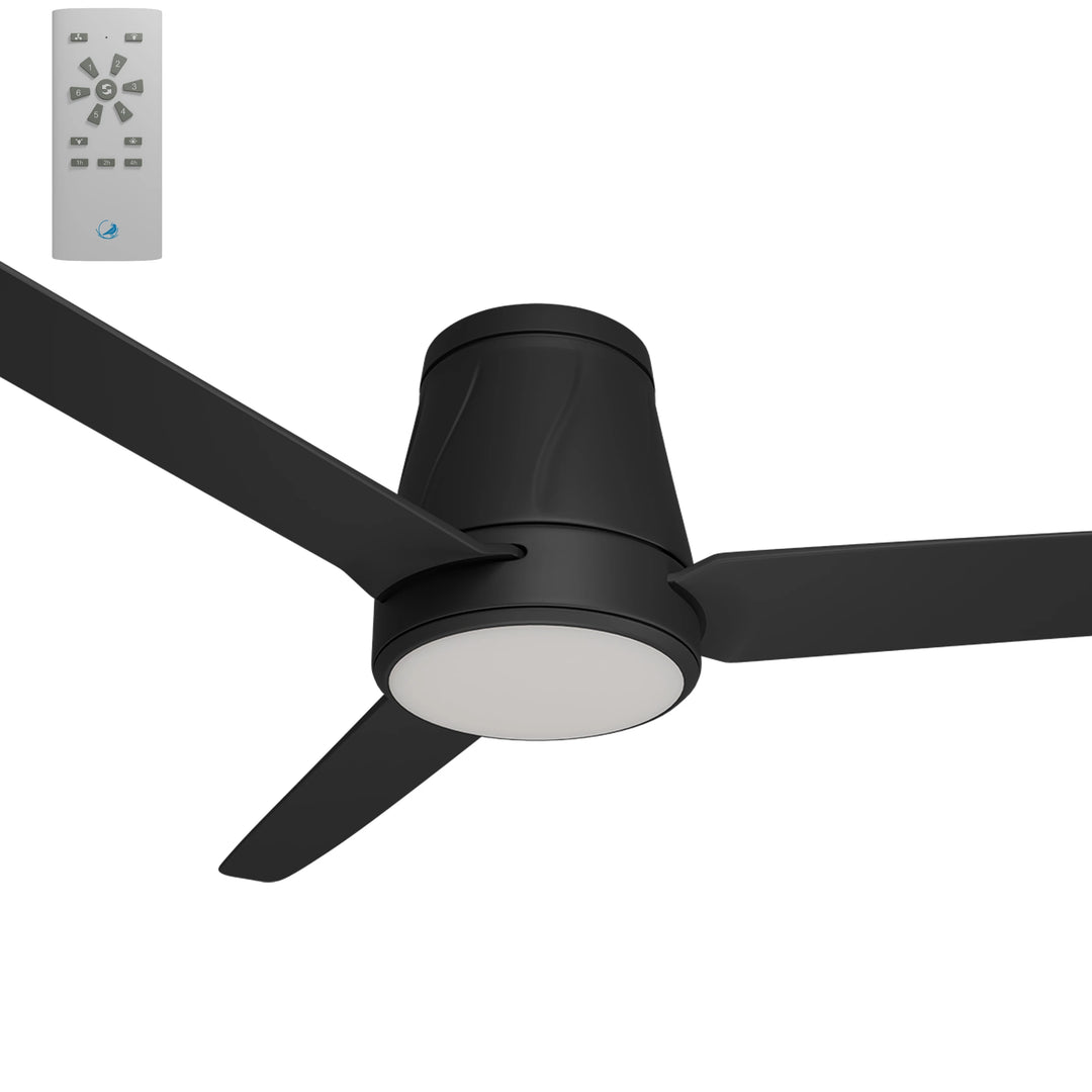 Calibo Profile 50" (1250mm) DC Low Profile Ceiling Fan with 18W CCT Dimmable Light and Remote | Matte Black