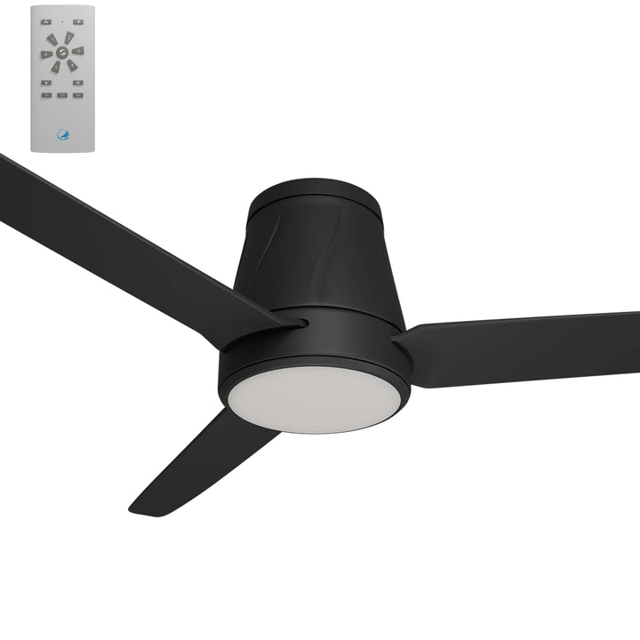 Calibo Profile 50" (1250mm) DC Low Profile Ceiling Fan with 18W CCT Dimmable Light and Remote | Matte Black