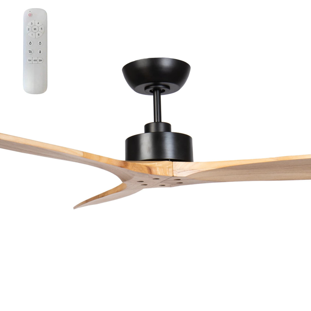 Fanco Wynd 54" DC Ceiling Fan with Remote | Black and Natural