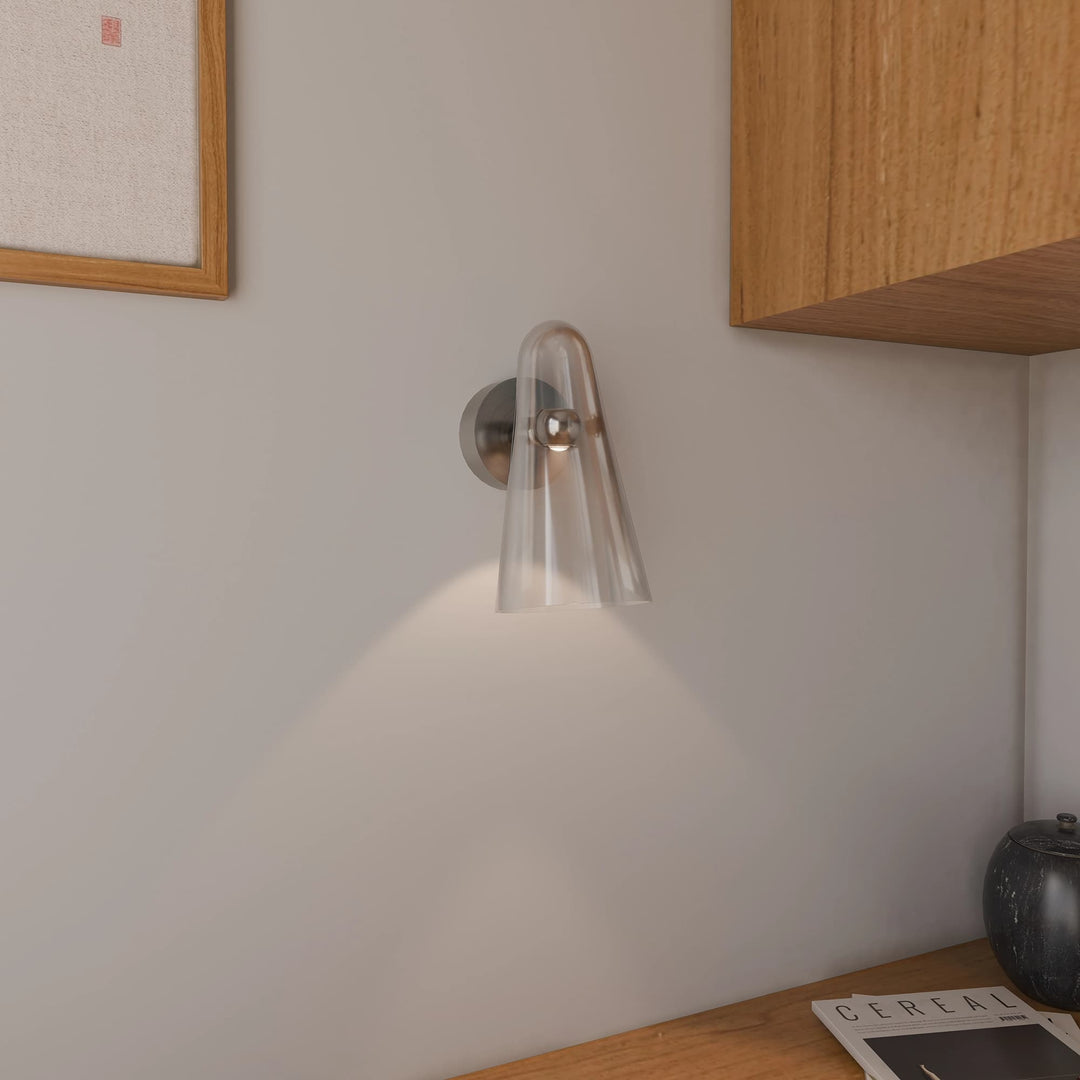 Calibo Skua Artisan Glass Tricolour LED Wall Light | Brushed Nickel