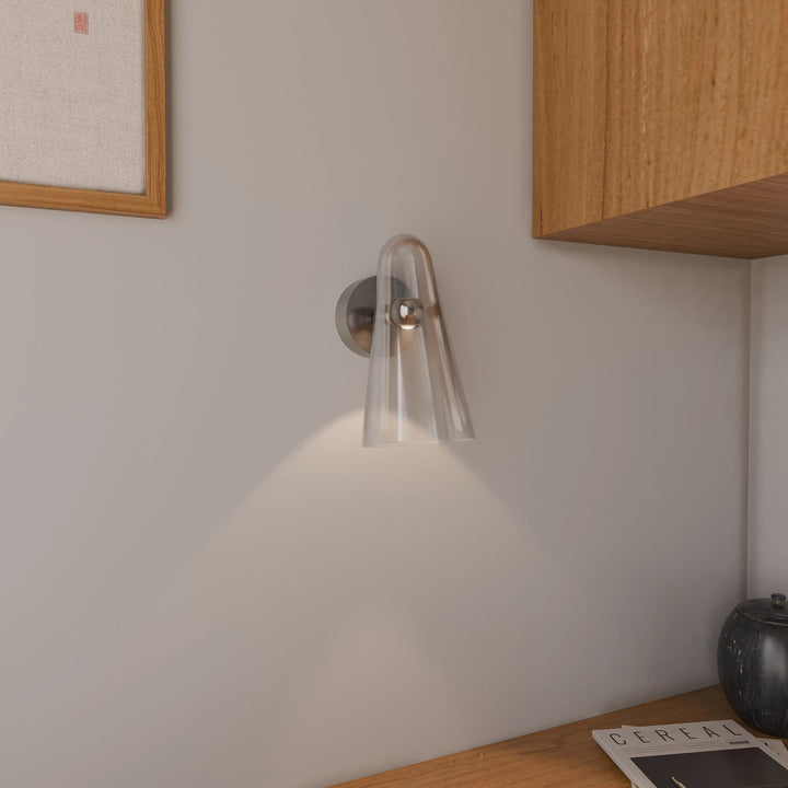 Calibo Skua Artisan Glass Tricolour LED Wall Light | Brushed Nickel