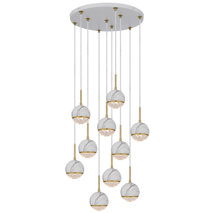 Telbix Oneta 10 Light Cluster Pendant | White