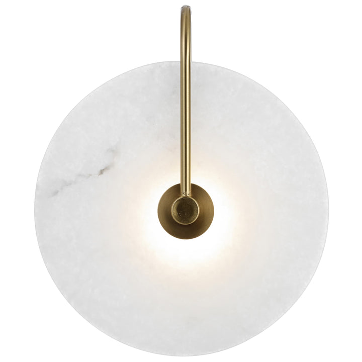 Telbix Zonder Modern Marbled Glass Disc LED Indoor Wall Light | Antique Gold