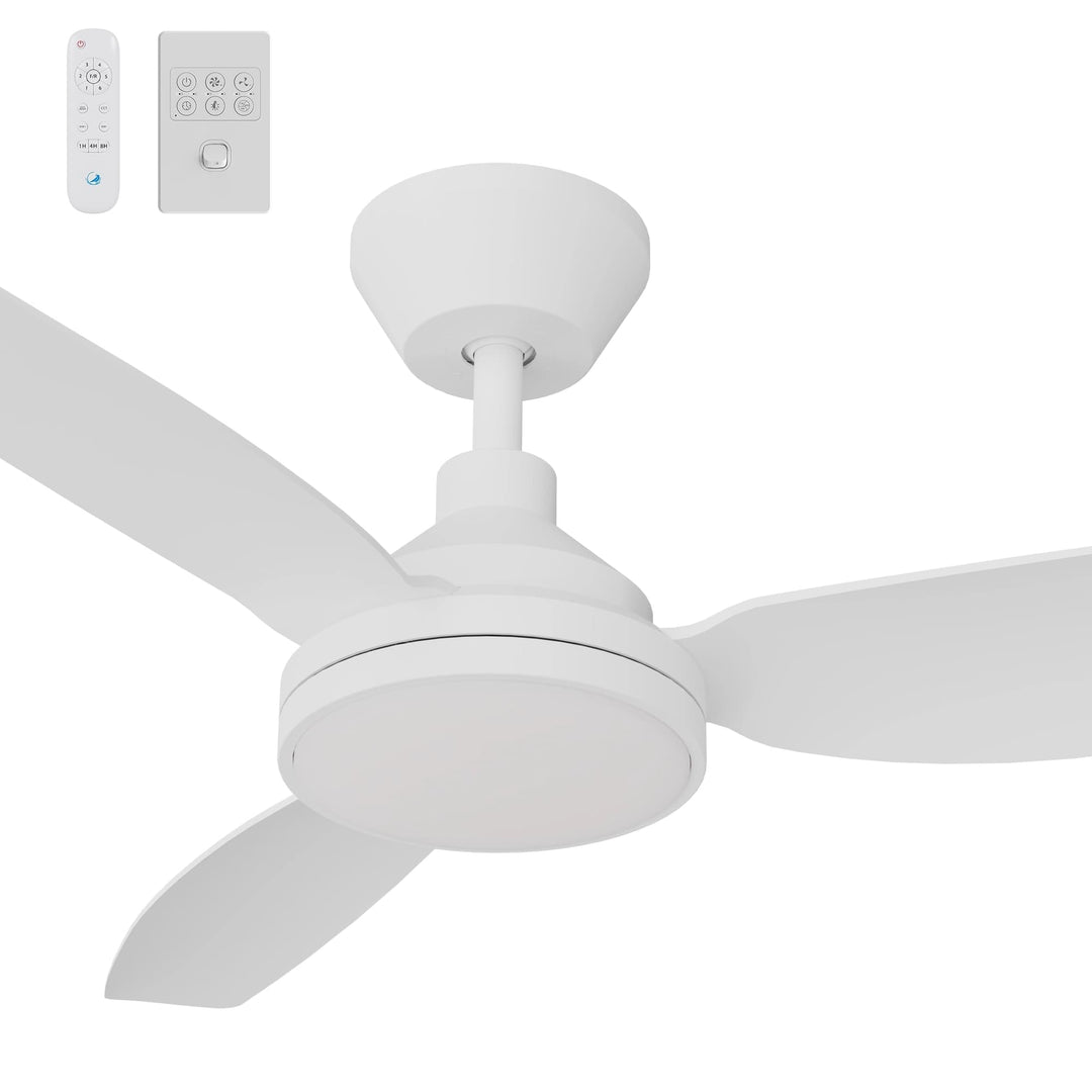 Calibo Sora 48" DC Ceiling Fan with LED Light, Wall Control and Remote | White