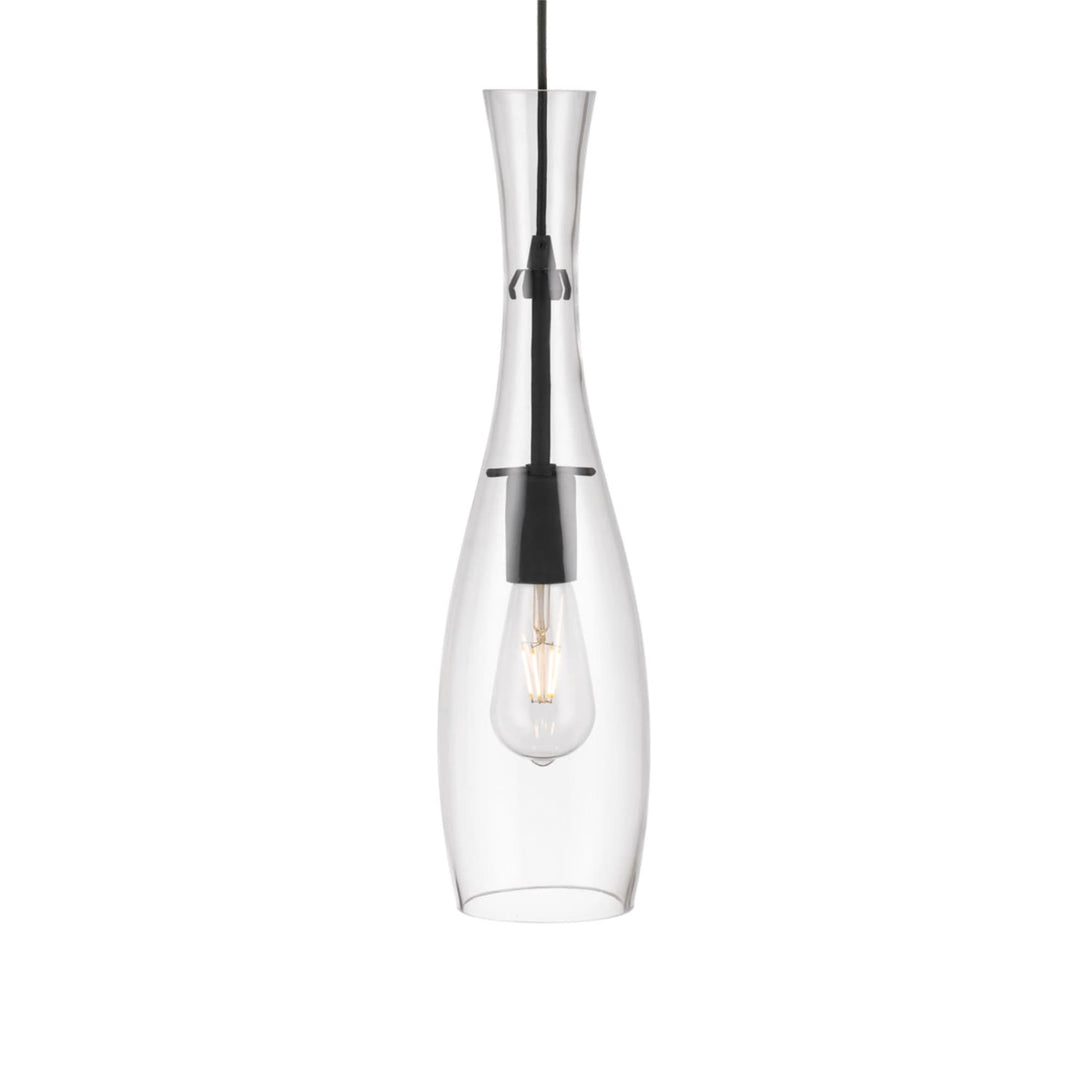 Telbix Conie 1 Light Glass Pendant Light Edison Screw (E27) | Clear