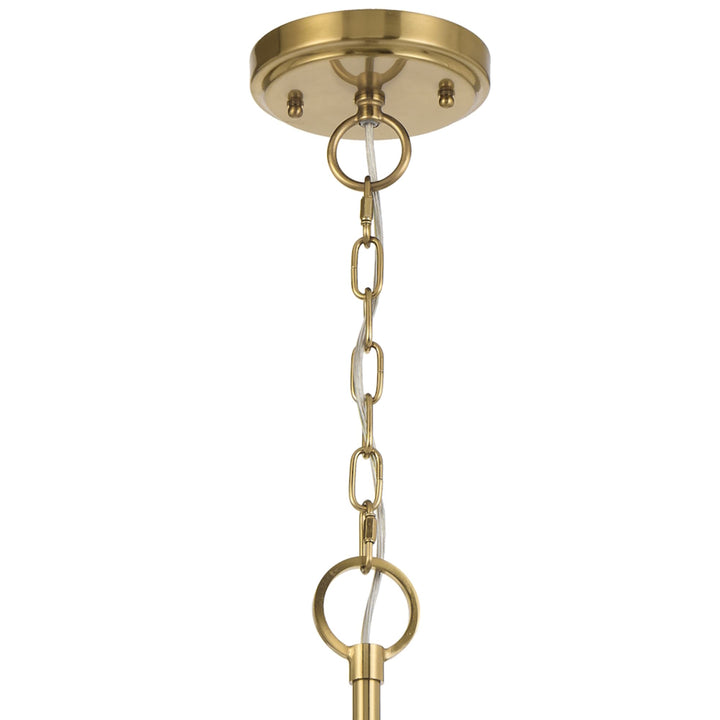 Telbix Monte 8-Light Floral Pendant with Frosted Glass Leaf Motif | Brass