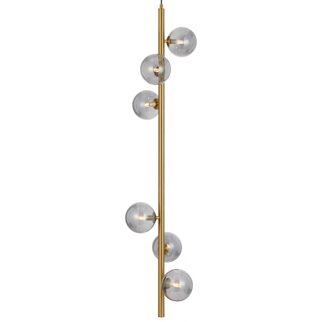 Telbix Antique Gold Elson 6 Light Pendant Light | Smoke