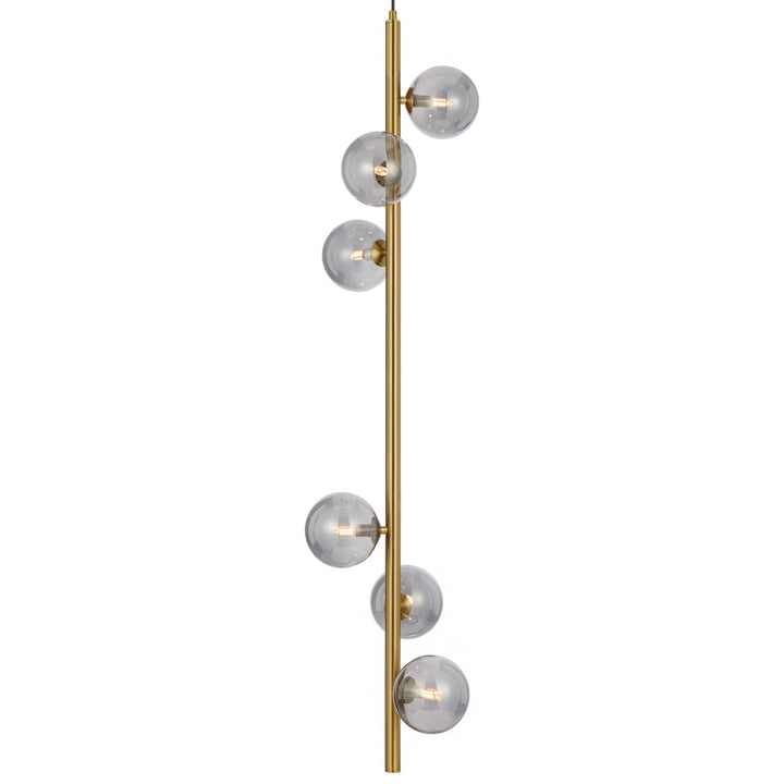 Telbix Antique Gold Elson 6 Light Pendant Light | Smoke
