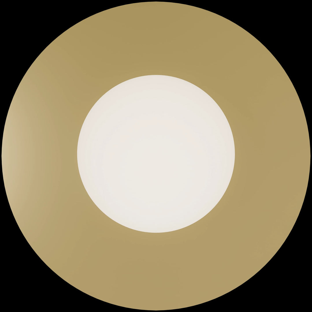 Calibo Crest Opal Glass 140mm Orb Wall Light Round Plate 300mm | Brass