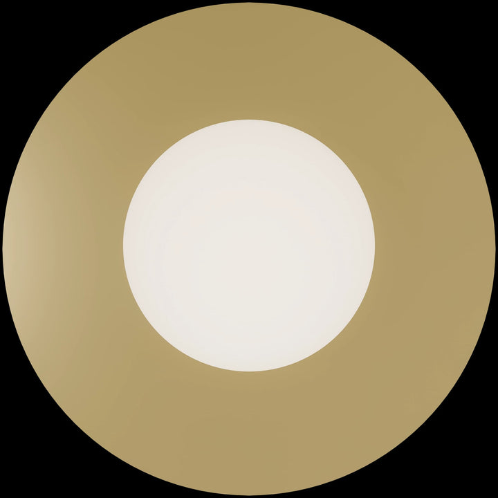 Calibo Crest Opal Glass 140mm Orb Wall Light Round Plate 300mm | Brass