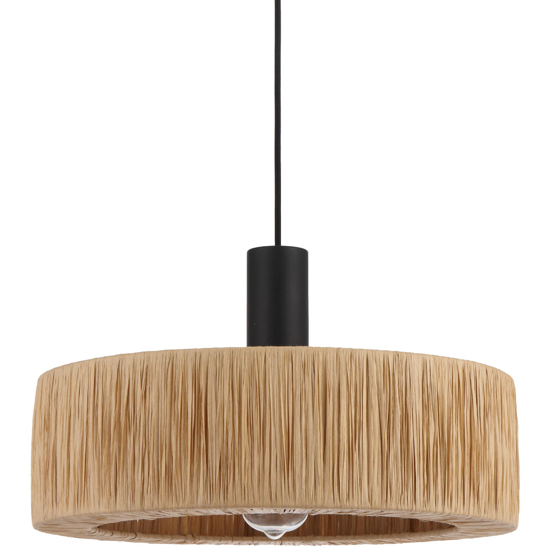 Telbix Katrin Pendant Light | Black and Natural