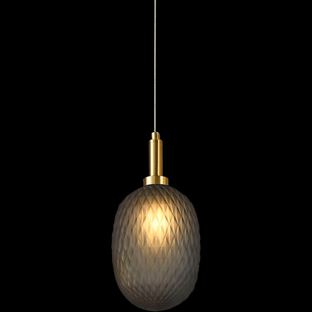 Calibo Lark Diamond Pattern 124mm Glass Pendant | Smoke