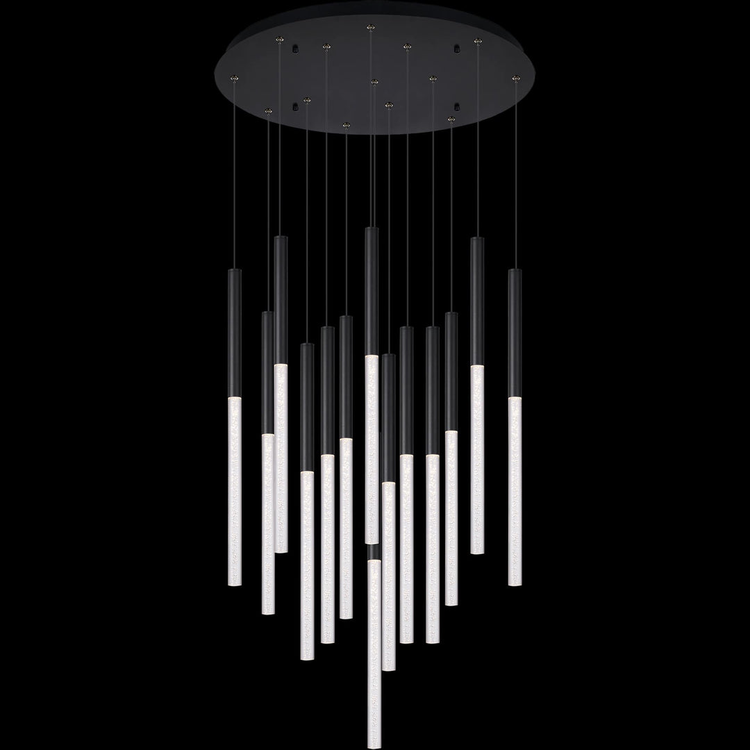 Calibo Rhea 14 Light Pencil Drop LED Pendant | Black