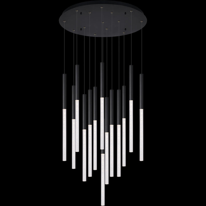 Calibo Rhea 14 Light Pencil Drop LED Pendant | Black