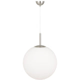 Nickel Telbix Bally Opal Matt Glass Ball Pendant Light | 400mm