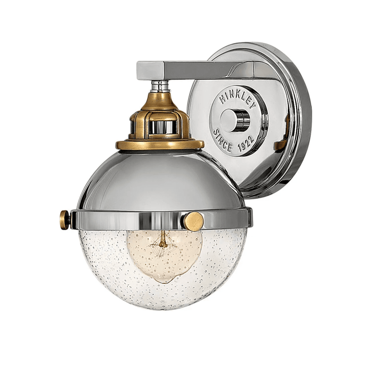 Hinkley Fletcher Traditional Single Wall Light (E27) | Polished NIckel & Heritage Brass