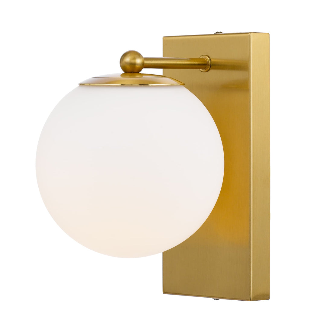 Telbix Marsten Opal Glass Wall Light (E27) | Antique Gold