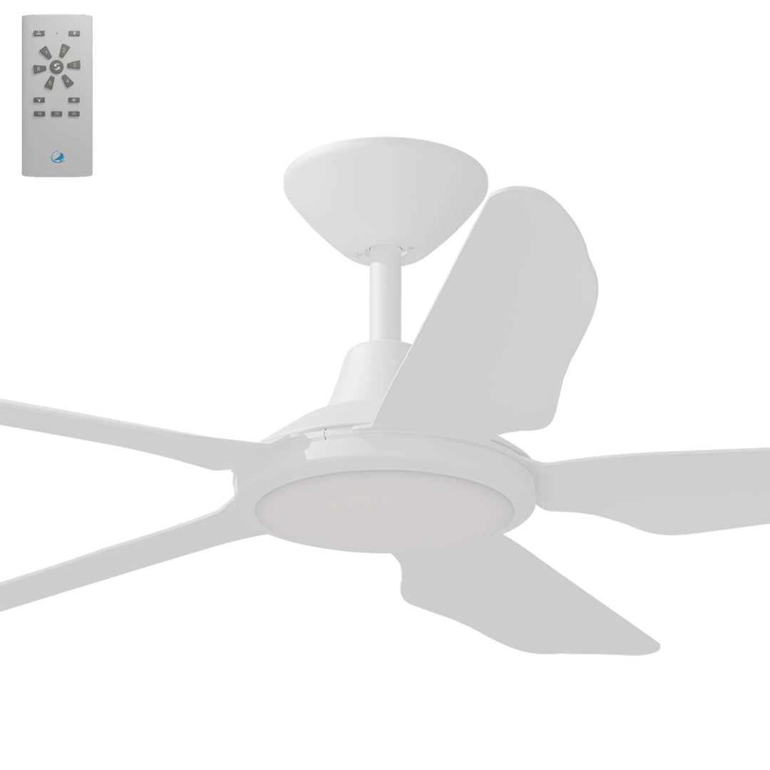 Calibo Storm 42" (1070mm) 5 Blade 18W Tricolour LED Light Indoor/Outdoor DC Ceiling Fan & Remote | White