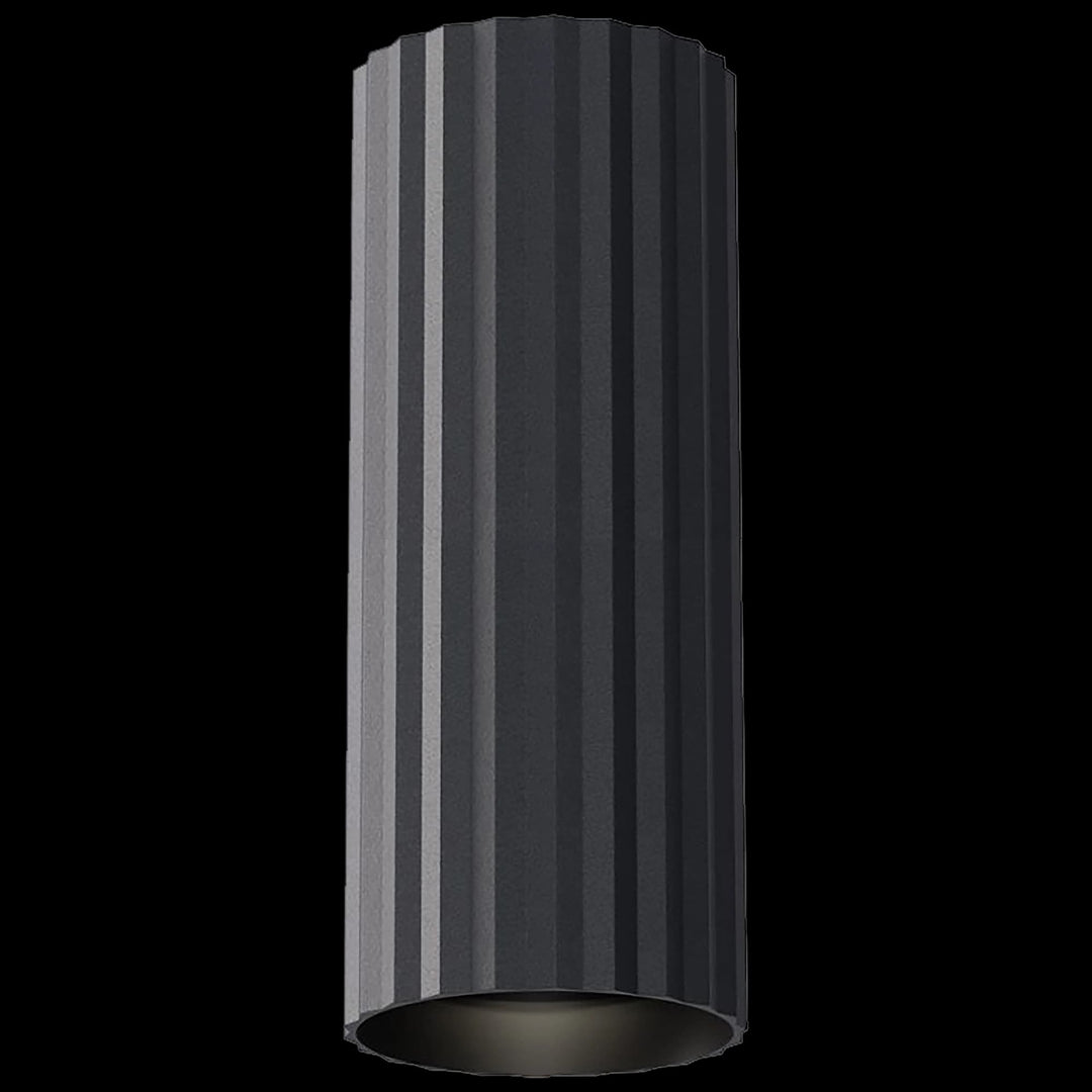 Calibo Canary Fluted 300mm Surface Mounted Downlight | Black