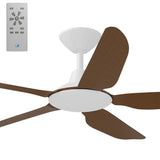 Calibo Storm 52" (1320mm) 5 Blade Indoor/Outdoor DC Ceiling Fan and Remote | White & Koa