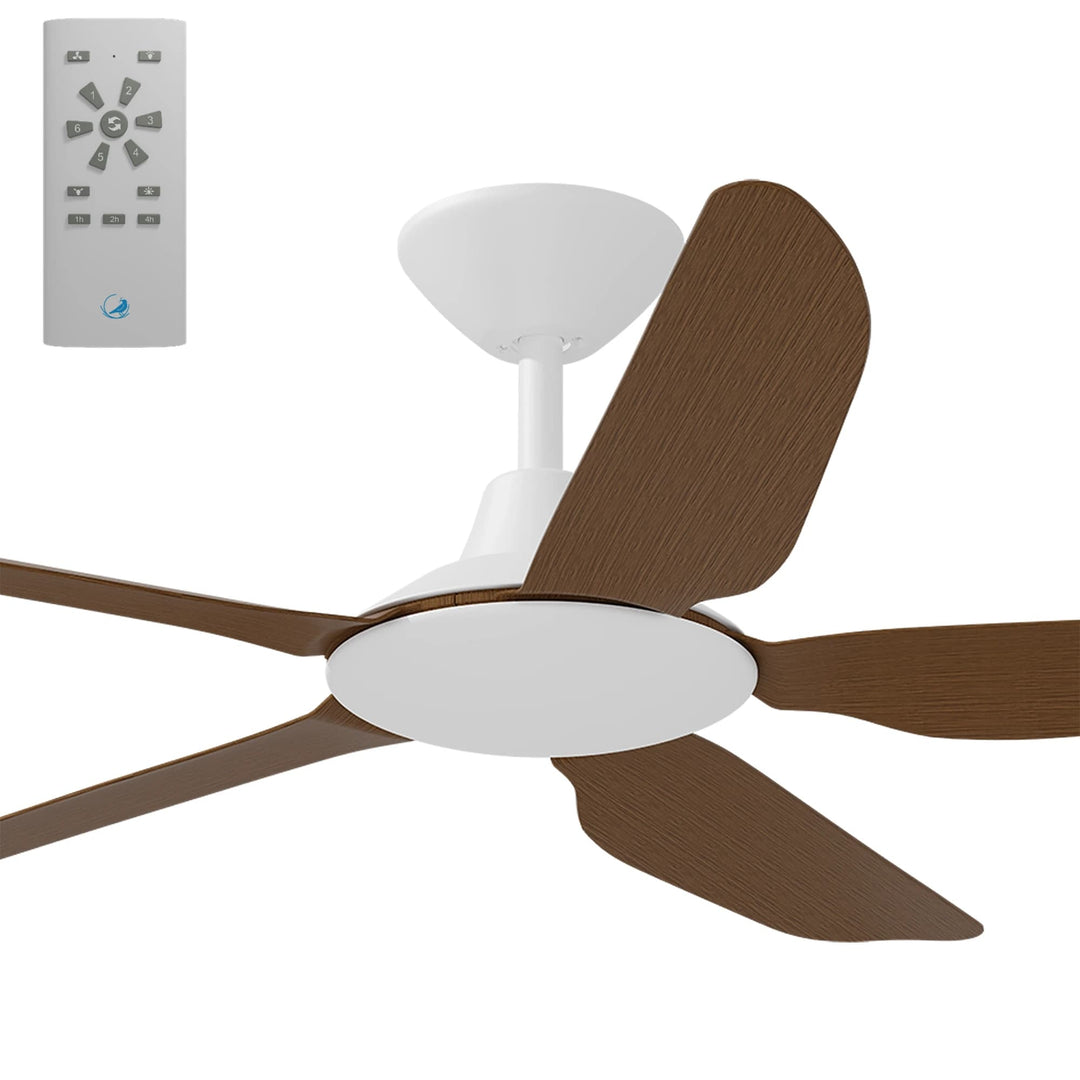 Calibo Storm 52" (1320mm) 5 Blade Indoor/Outdoor DC Ceiling Fan and Remote | White & Koa