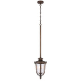 Telbix Ramiro Classic Outdoor Lantern Pendant with Textured Glass and Multiple Suspension | Bronze