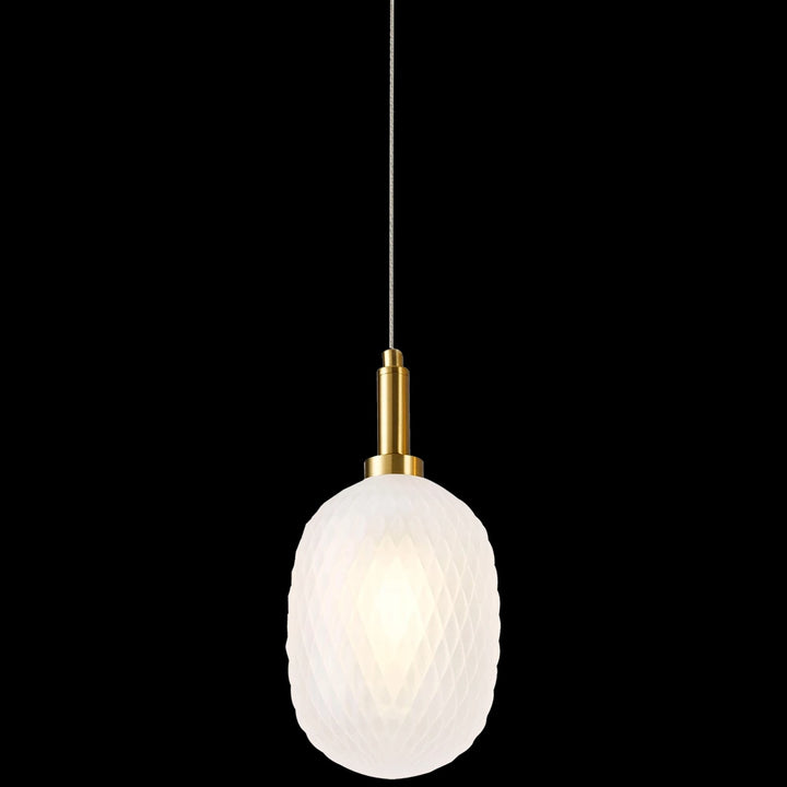 Calibo Lark Diamond Pattern 124mm Glass Pendant | Opal