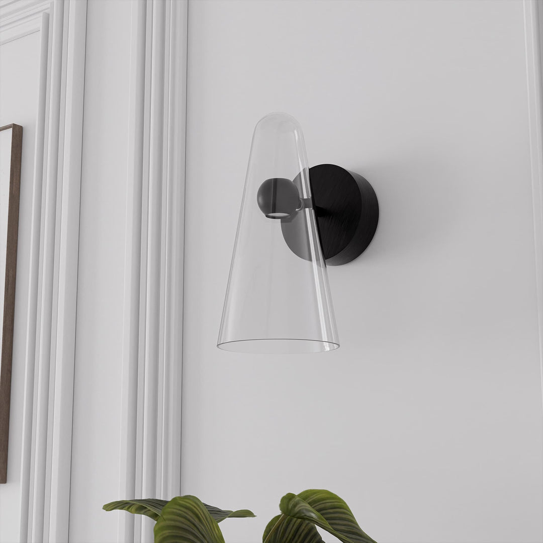 Calibo Skua Artisan Glass Tricolour LED Wall Light | Black