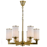 Telbix Ahern Brass and Opal Glass Pendant | 6 Light