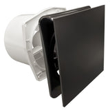 Fanco Dynamic 150 Square Wall/Ceiling Exhaust Fan with Matte Finish | Black