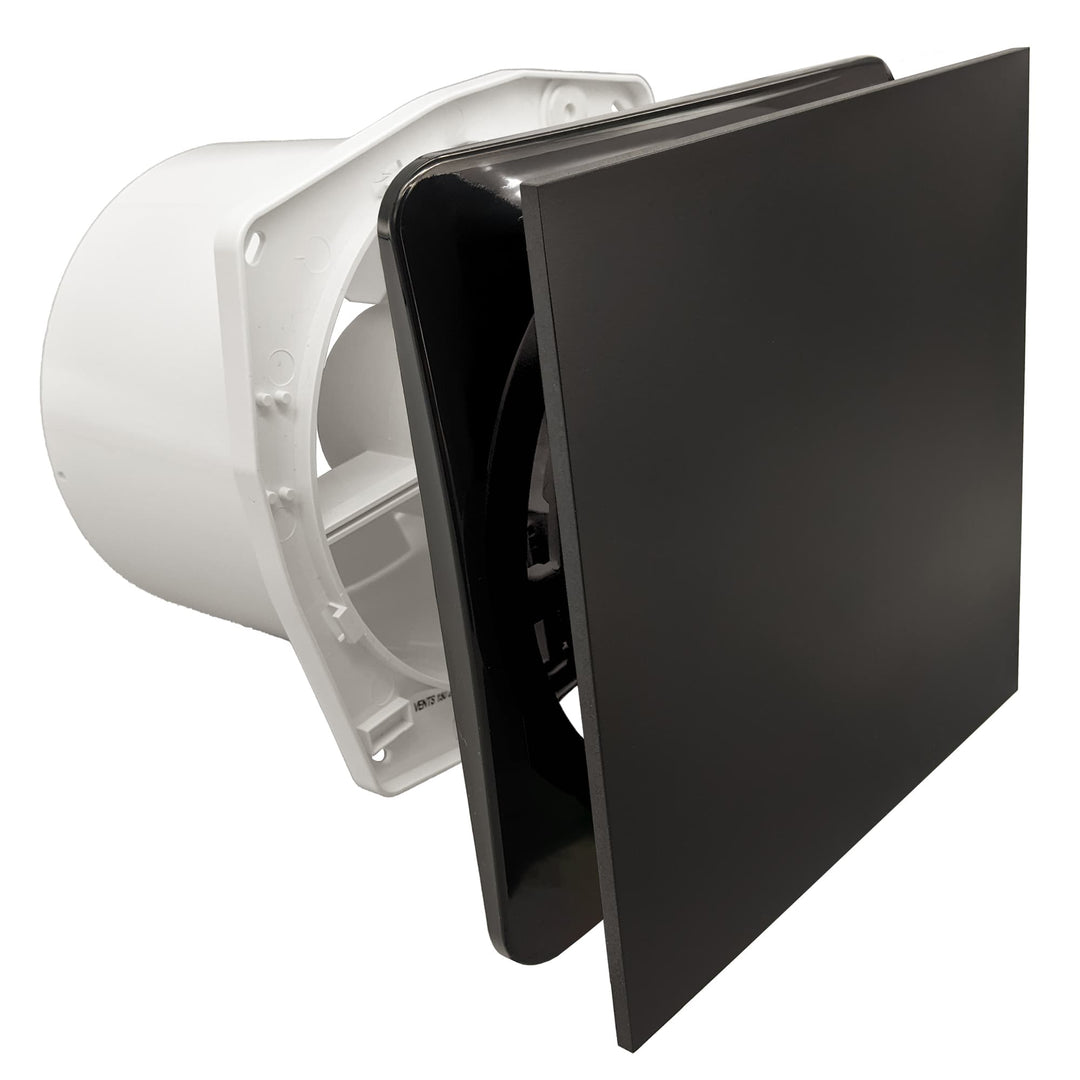 Fanco Dynamic 150 Square Wall/Ceiling Exhaust Fan with Matte Finish | Black
