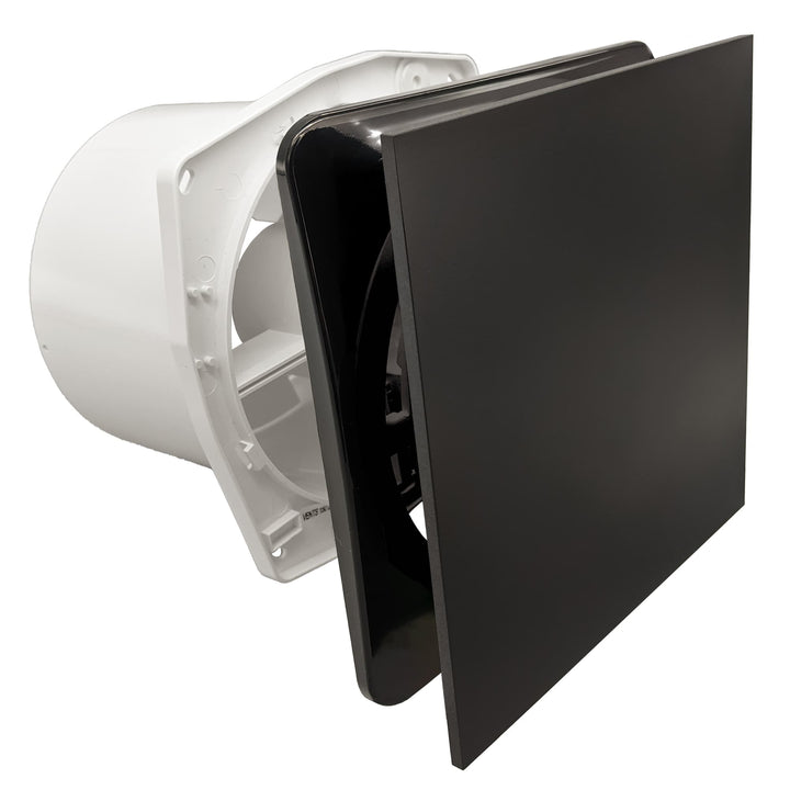 Fanco Dynamic 150 Square Wall/Ceiling Exhaust Fan with Matte Finish | Black