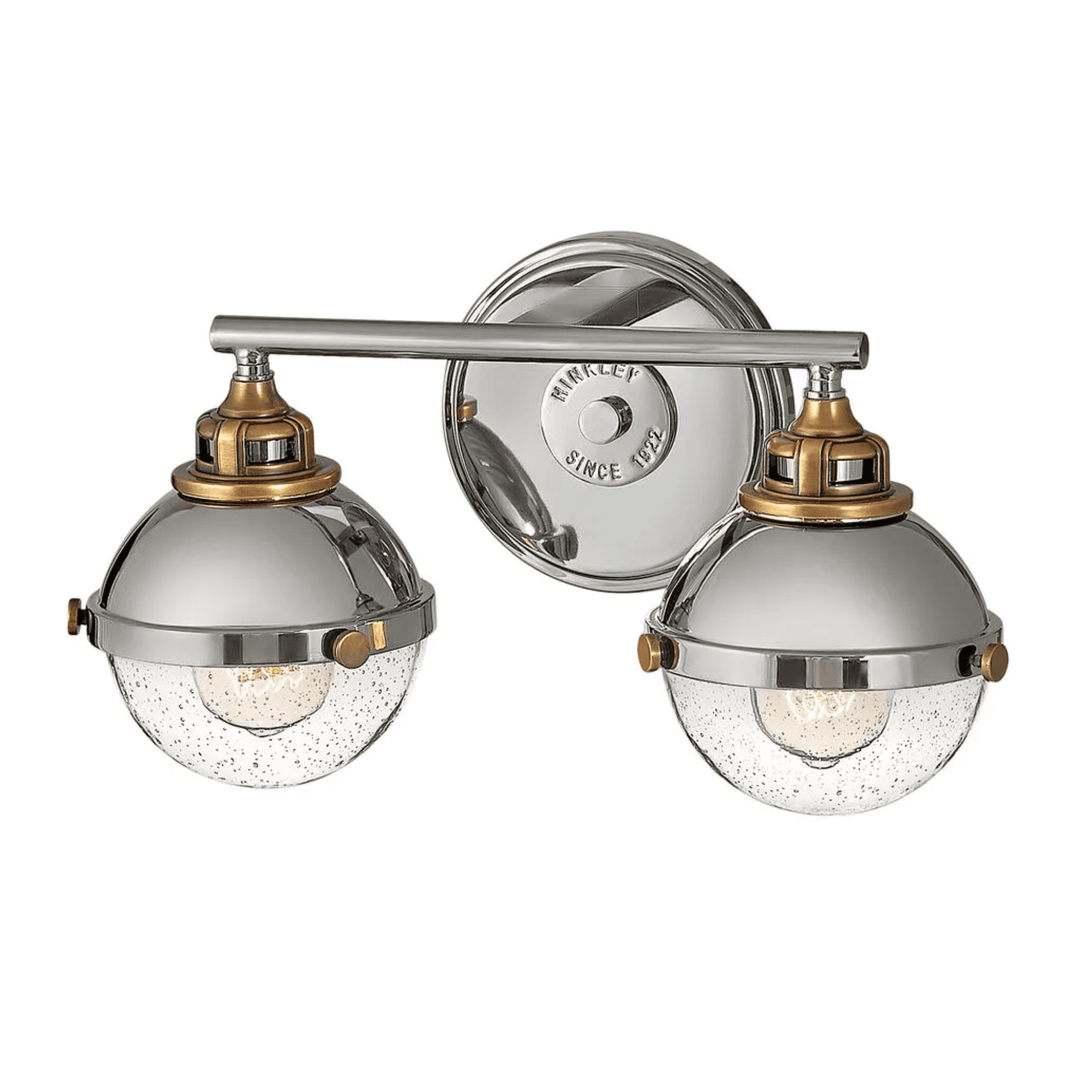 Hinkley Fletcher Traditional Double Wall Light (E27) | Polished Nickel & Heritage Brass