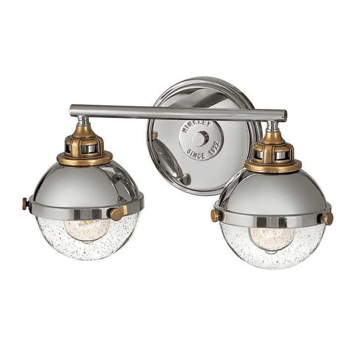 Hinkley Fletcher Traditional Double Wall Light (E27) | Polished Nickel & Heritage Brass