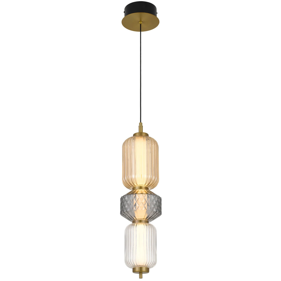 Telbix Torso 3 Light LED Pendant | Brass