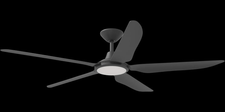 Calibo Storm 56" (1430mm) 5 Blade 18W Tricolour LED Light Indoor/Outdoor DC Ceiling Fan & Remote | Matte Black