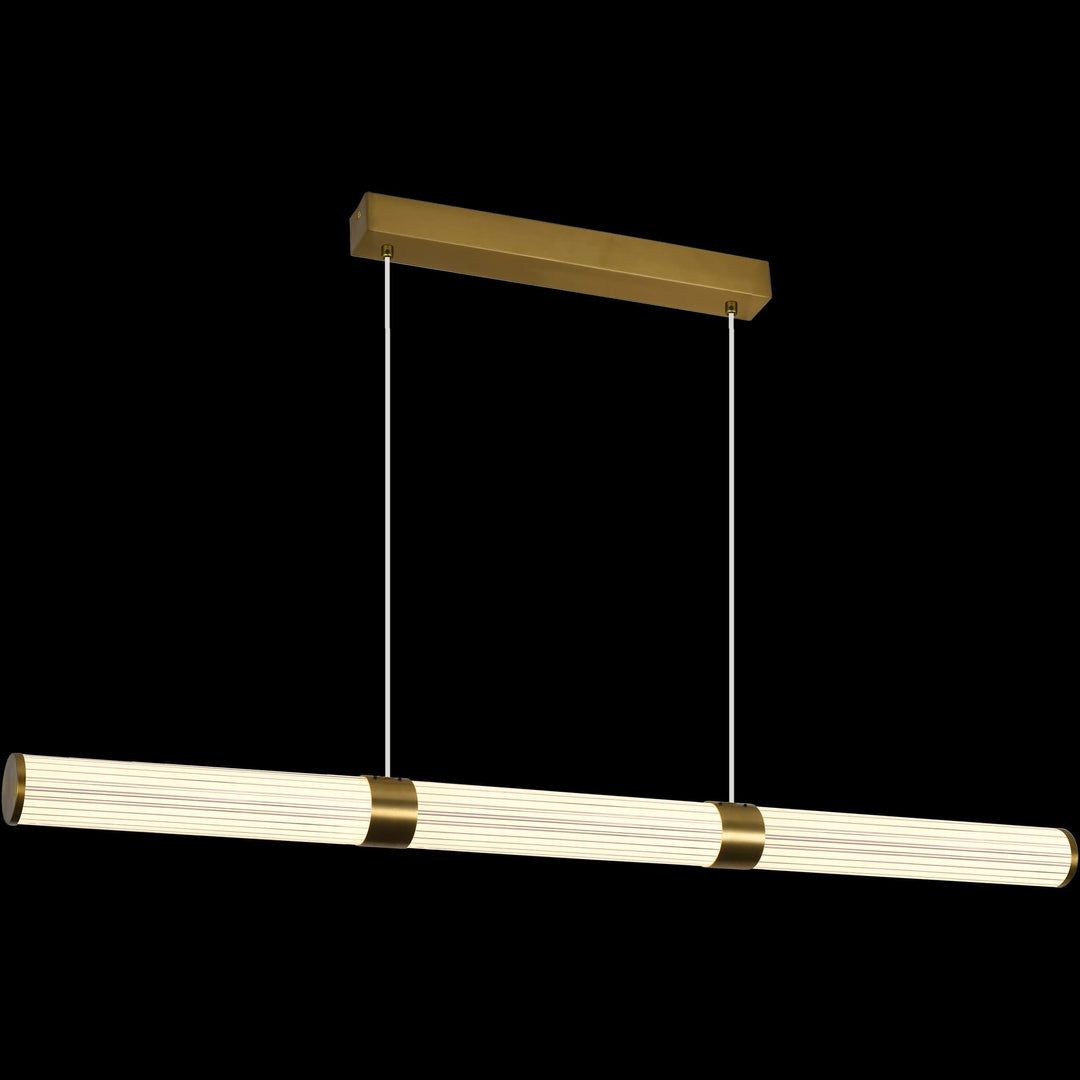 Calibo Charm Modern Fluted 1500mm Linear Pendant Light | Brass