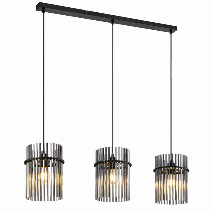 Telbix Quilo 3 Light Bar Pendant | Black