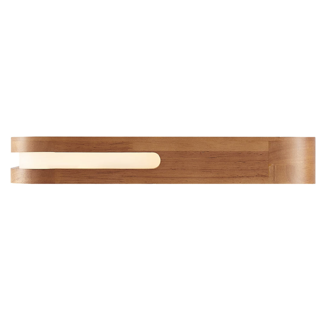 Telbix Lyric Tricolour LED Square Oyster Light with Wood Accent | Small