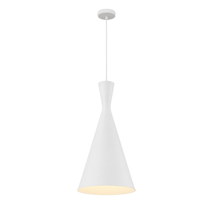 Telbix Flero White Pendant Light (E27) | Small