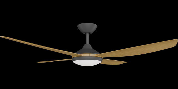 Calibo Vanga 52" DC Smart Ceiling Fan with LED Light and Remote Control | Black and Teak