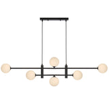 Telbix Black Tyson 6 Light Pendant | Opal Matt