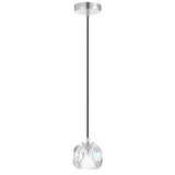 Telbix Zaha Crystal Glass Pendant Light | Chrome