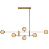 Telbix Antique Gold Tyson 6 Light Pendant | Amber Tear